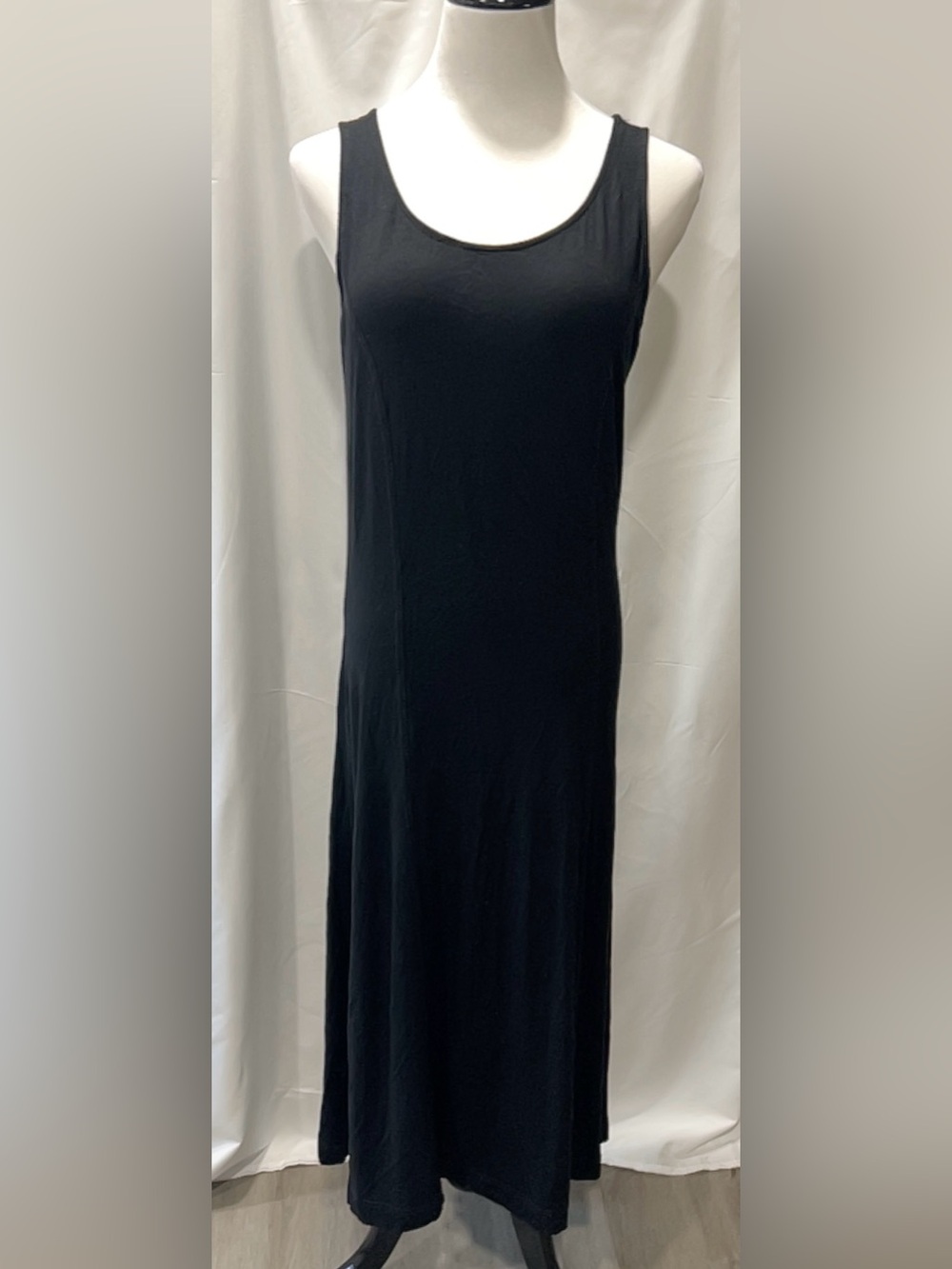 Hanna Andersson Black Maxi Dress Tank Sleeveless Rayon Elastane Petite Size S
